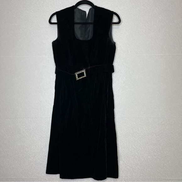 Kiki Hart New York Vintage Velvet Two Piece Cocktail Dress Set Black - Picture 7 of 10